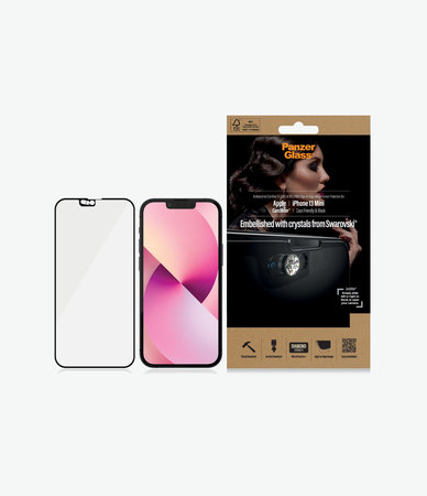 PanzerGlass - Tvrdené Sklo Case Friendly CamSlider Swarovski AB pre iPhone 13 mini, black
