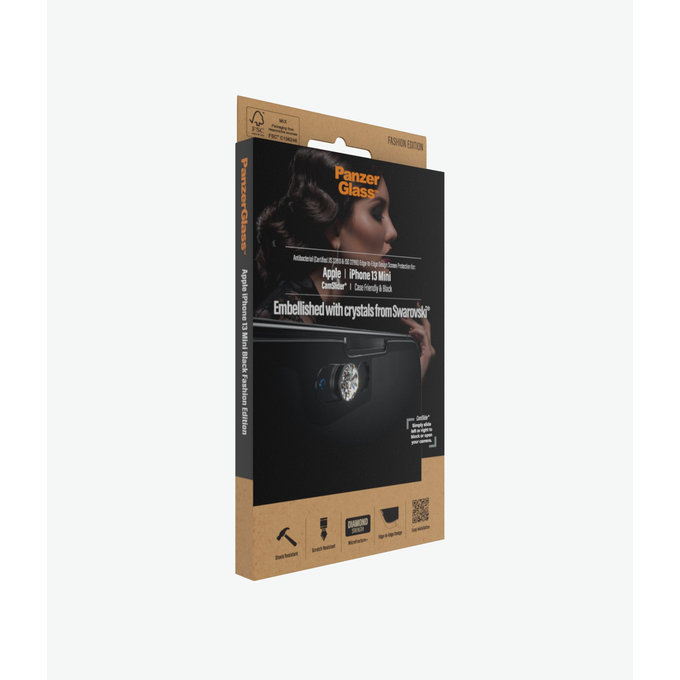 PanzerGlass - Tvrdené Sklo Case Friendly CamSlider Swarovski AB pre iPhone 13 mini, black