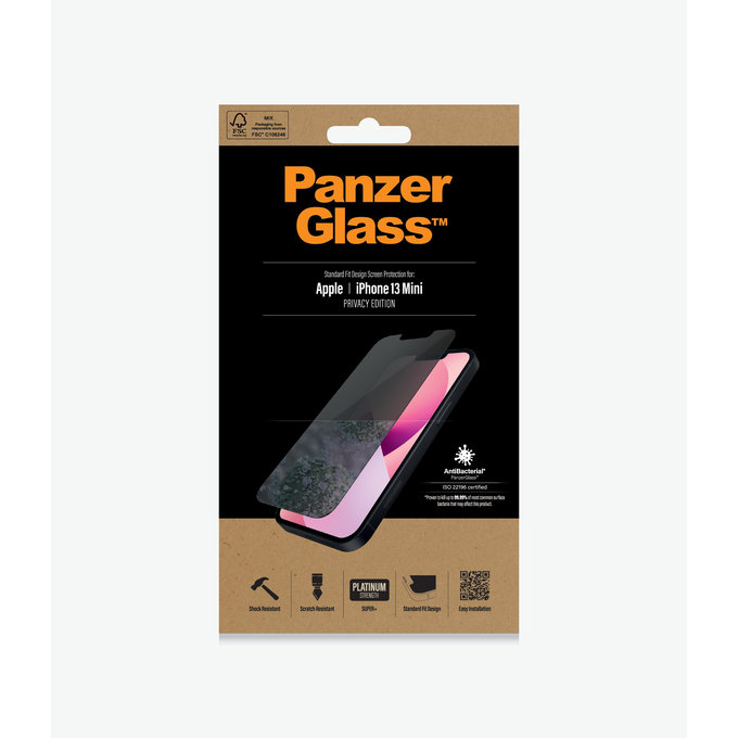 PanzerGlass - Tvrdené Sklo Standard Fit Privacy AB pre iPhone 13 mini, transparentná