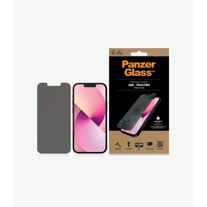 PanzerGlass - Tvrdené Sklo Standard Fit Privacy AB pre iPhone 13 mini, transparentná