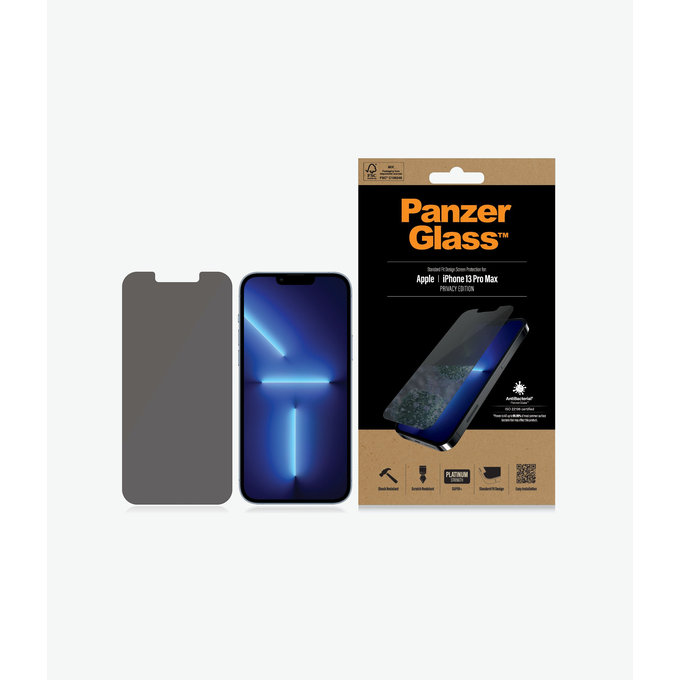 PanzerGlass - Tvrdené Sklo Standard Fit Privacy AB pre iPhone 13 Pro Max a 14 Plus, transparentná