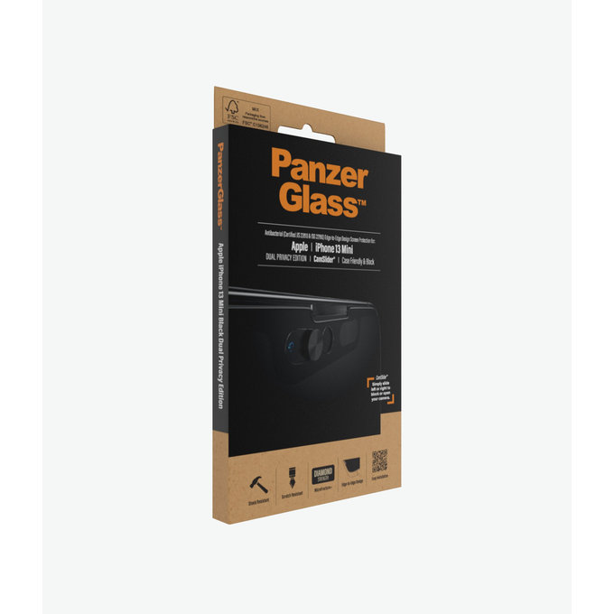 PanzerGlass - Tvrdené Sklo Case Friendly Privacy CamSlider AB pre iPhone 13 mini, čierna