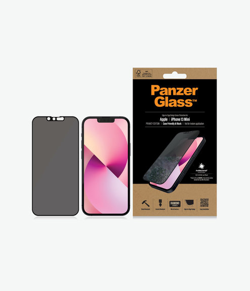 PanzerGlass - Tvrdené Sklo Case Friendly Privacy AB pre iPhone 13 mini, čierna