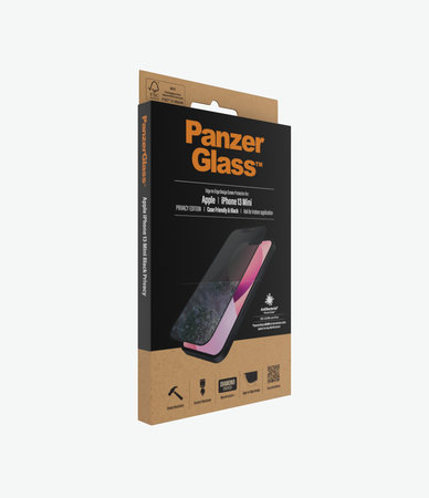 PanzerGlass - Tvrdené Sklo Case Friendly Privacy AB pre iPhone 13 mini, čierna
