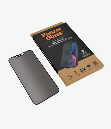 PanzerGlass - Tvrdené Sklo Case Friendly Privacy AB pre iPhone 13, 13 Pro, 14 a 16e, čierna