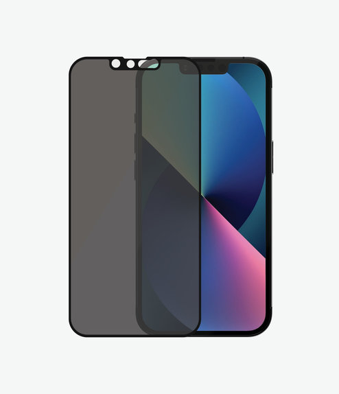 PanzerGlass - Tvrdené Sklo Case Friendly Privacy AB pre iPhone 13, 13 Pro, 14 a 16e, čierna