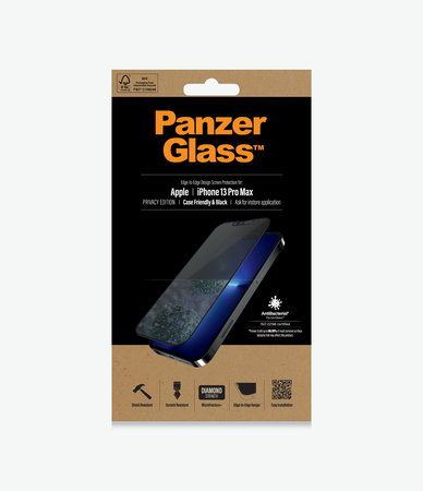 PanzerGlass - Tvrdené Sklo Case Friendly Privacy AB pre iPhone 13 Pro Max a 14 Plus, čierna
