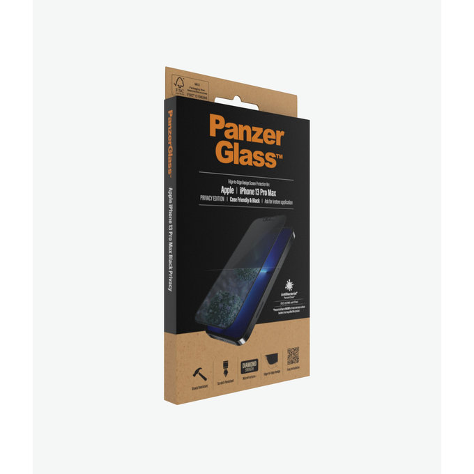 PanzerGlass - Tvrdené Sklo Case Friendly Privacy AB pre iPhone 13 Pro Max a 14 Plus, čierna