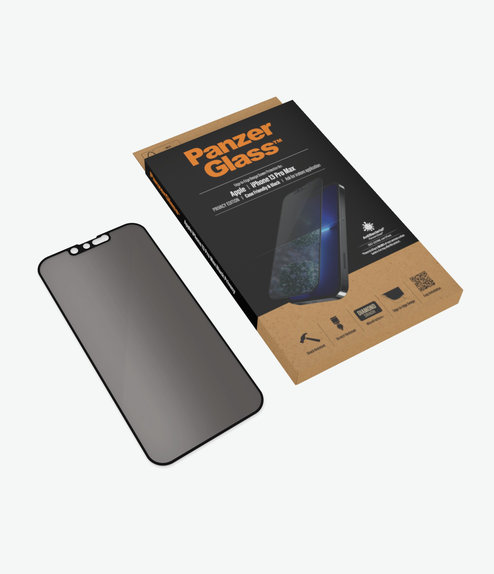 PanzerGlass - Tvrdené Sklo Case Friendly Privacy AB pre iPhone 13 Pro Max a 14 Plus, čierna