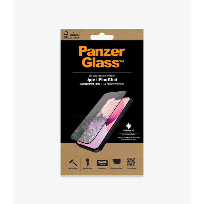 PanzerGlass - Tvrdené Sklo Case Friendly AB pre iPhone 13 mini, čierna