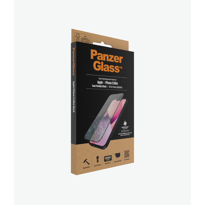 PanzerGlass - Tvrdené Sklo Case Friendly AB pre iPhone 13 mini, čierna