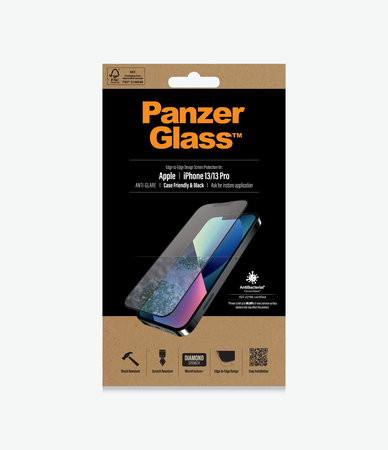 PanzerGlass - Tvrdené Sklo Case Friendly Anti-Glare AB pre iPhone 13, 13 Pro a 14, black