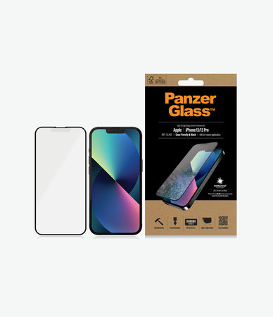 PanzerGlass - Tvrdené Sklo Case Friendly Anti-Glare AB pre iPhone 13, 13 Pro a 14, black
