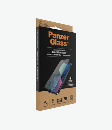 PanzerGlass - Tvrdené Sklo Case Friendly Anti-Glare AB pre iPhone 13, 13 Pro a 14, black