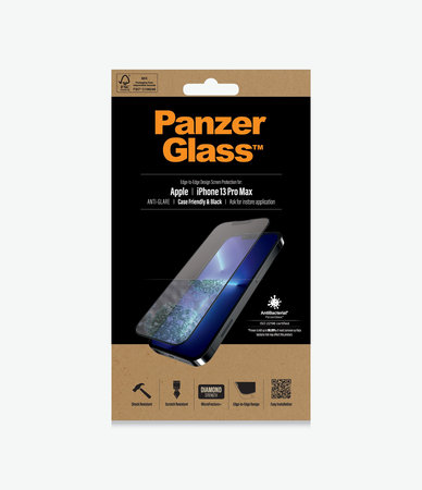 PanzerGlass - Tvrdené Sklo Case Friendly Anti-Glare AB pre iPhone 13 Pro Max a 14 Plus, čierna
