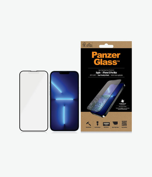 PanzerGlass - Tvrdené Sklo Case Friendly Anti-Glare AB pre iPhone 13 Pro Max a 14 Plus, čierna