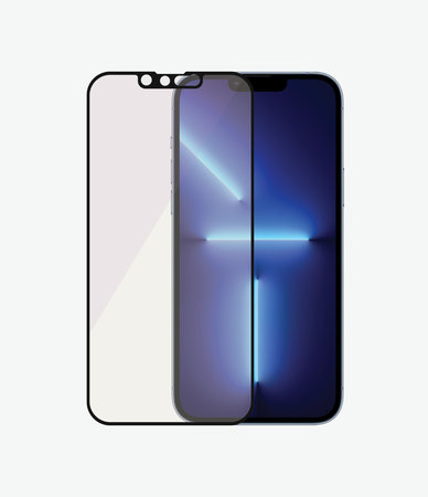 PanzerGlass - Tvrdené Sklo Case Friendly Anti-Bluelight AB pre iPhone 13 Pro Max a 14 Plus, čierna