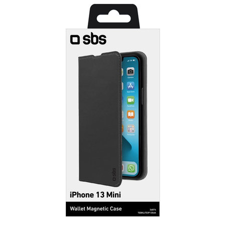 SBS - Puzdro Book Wallet Lite pre iPhone 13 mini, čierna