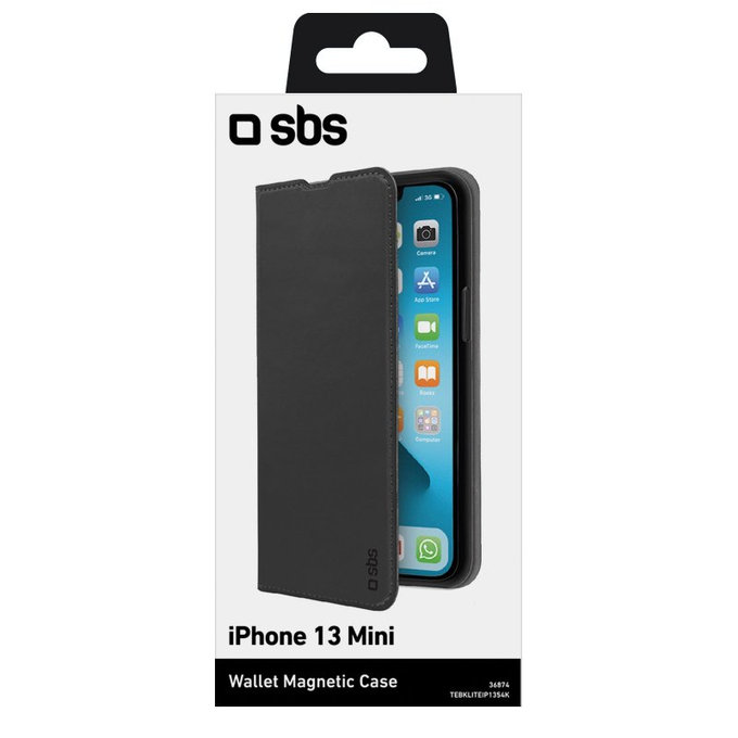 SBS - Puzdro Book Wallet Lite pre iPhone 13 mini, čierna