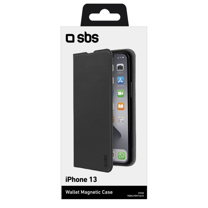 SBS - Puzdro Book Wallet Lite pre iPhone 13, čierna