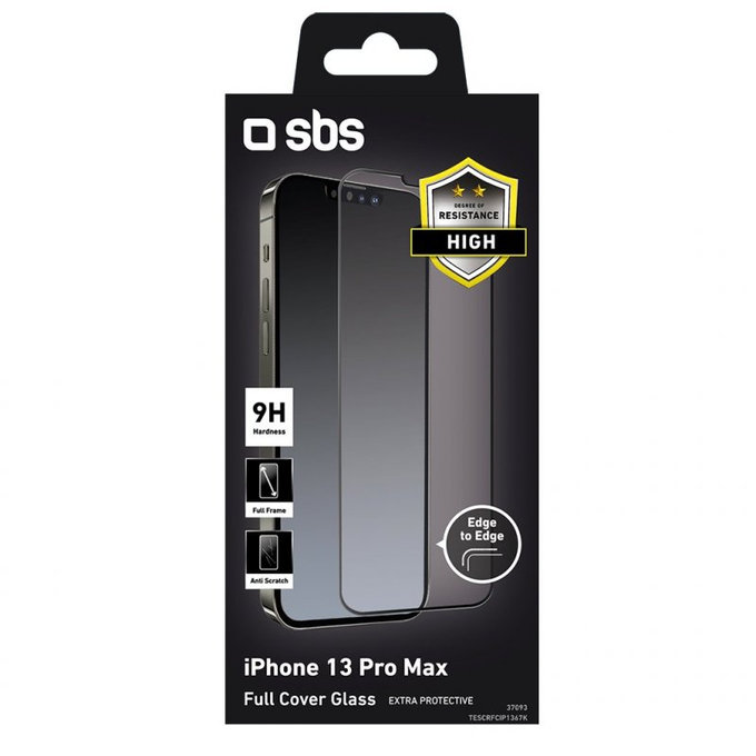 SBS - Tvrdené Sklo Full Cover pre iPhone 13 Pro Max a 14 Plus, čierna