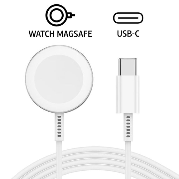 Magnetická rýchlonabíjačka pre Apple Watch, USB-C, 1 m, aluminium, bulk