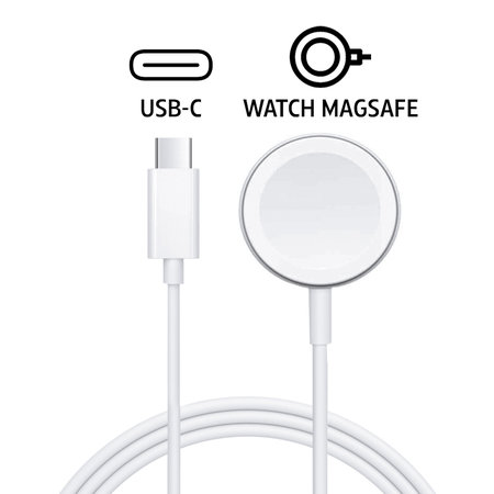 Magnetická rýchlonabíjačka pre Apple Watch, USB-C, 1 m, aluminium, bulk