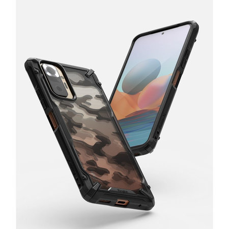 Ringke - Púzdro Fusion X pre Xiaomi Redmi Note 10 Pro, black camouflage
