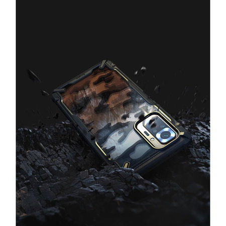 Ringke - Púzdro Fusion X pre Xiaomi Redmi Note 10 Pro, black camouflage