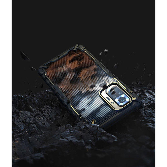 Ringke - Púzdro Fusion X pre Xiaomi Redmi Note 10 Pro, black camouflage