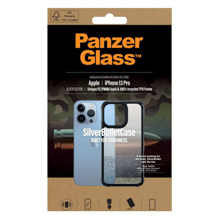 PanzerGlass - Puzdro SilverBullet ClearCase AB pre iPhone 13 Pro, čierna