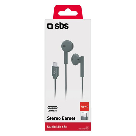 SBS - Stereo slúchadlá Studio Mix 65c, USB-C konektor, šedá