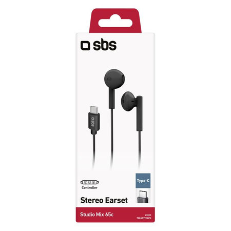 SBS - Stereo slúchadlá Studio Mix 65c, USB-C konektor, čierna