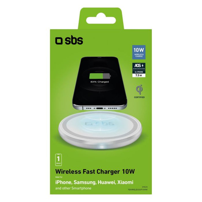 SBS - Bezdrôtová Nabíjačka s Qi, biela