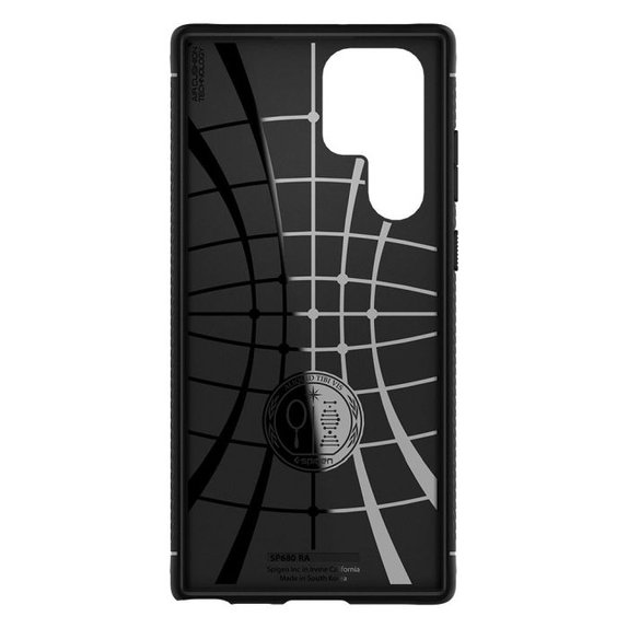 Spigen - Puzdro Rugged Armor pre Samsung Galaxy S22 Ultra, Matte Black