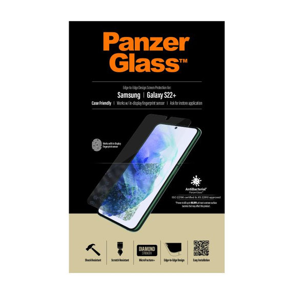 PanzerGlass - Tvrdené Sklo Case Friendly AB pre Samsung Galaxy S22+, transparentná