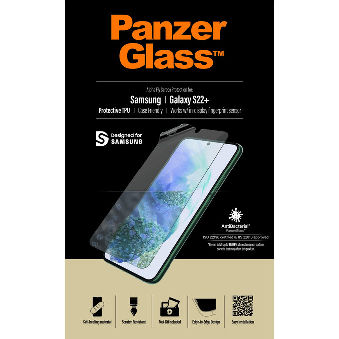 PanzerGlass - Tvrdené Sklo Case Friendly AB TPU pre Samsung Galaxy S22+, transparentná