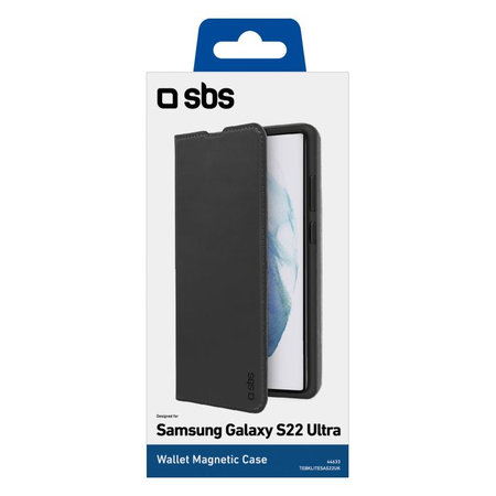 SBS - Puzdro Book Wallet Lite pre Samsung Galaxy S22 Ultra, čierna