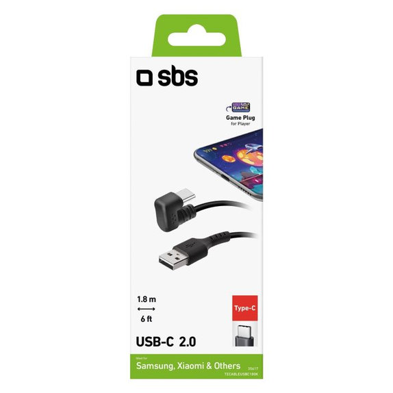 SBS - USB-C / USB Kábel (1.8m), čierna