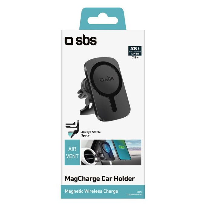 SBS - Držiak do Auta MagCharge pre MagSafe Nabíjanie do Ventilácie, black