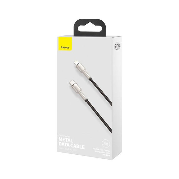 Baseus - Lightning / USB-C Kábel (2m), čierna