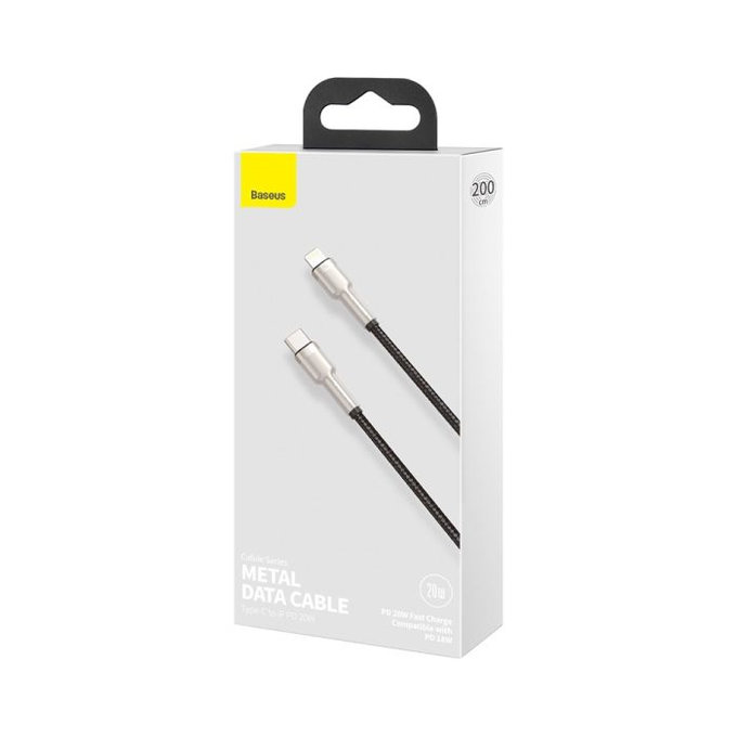 Baseus - Lightning / USB-C Kábel (2m), čierna