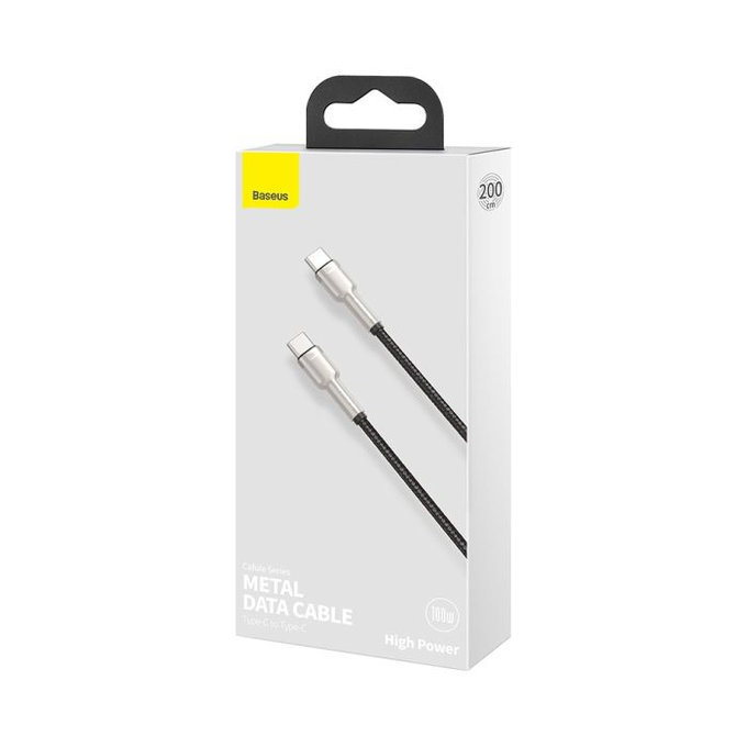Baseus - USB-C / USB-C Kábel (2m), čierna