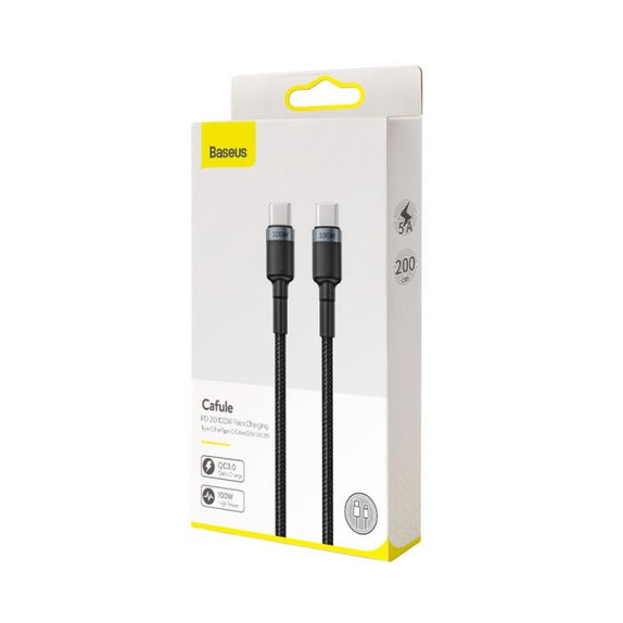Baseus - USB-C / USB-C Kábel (2m), čierna