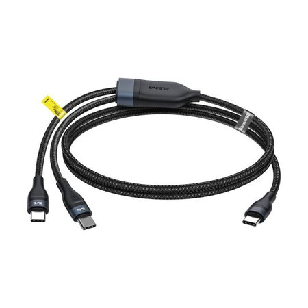 Baseus - USB-C / 2x USB-C Kábel (1.5m), čierna