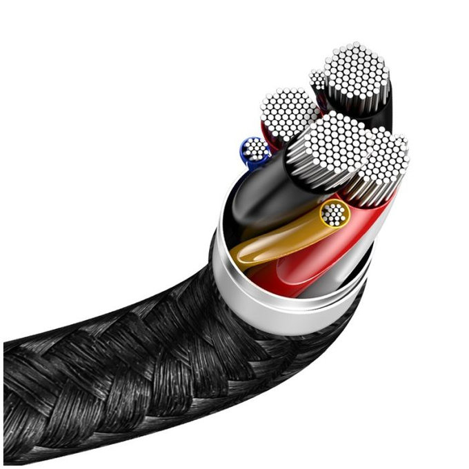 Baseus - USB-C / 2x USB-C Kábel (1.5m), čierna