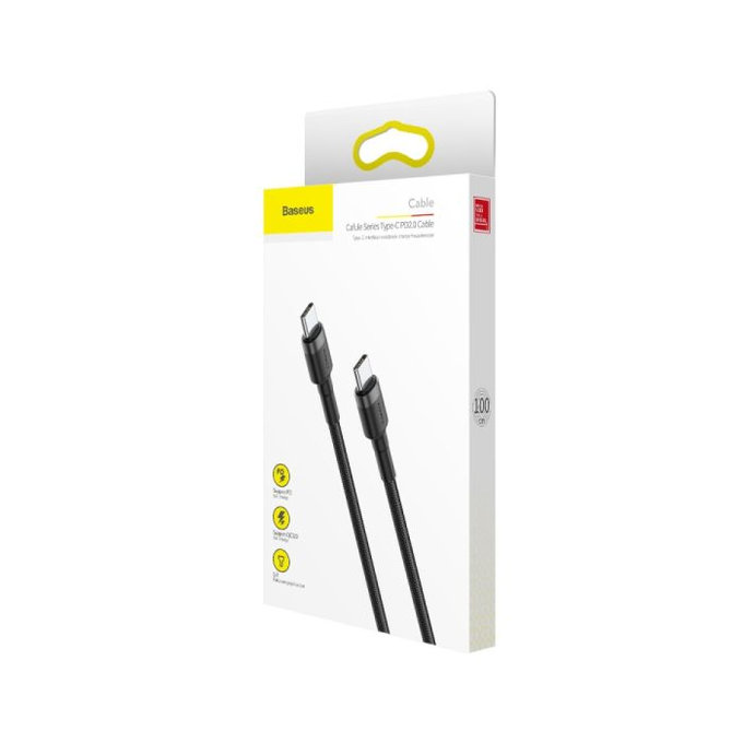 Baseus - USB-C / USB-C Kábel (2m), čierna