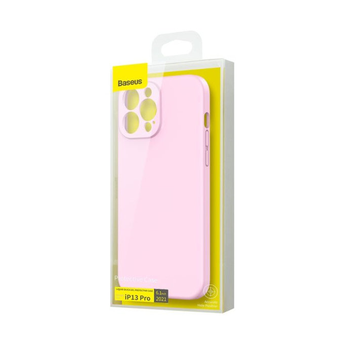 Baseus - Puzdro Liquid Gel iPhone 13 Pro, ružová