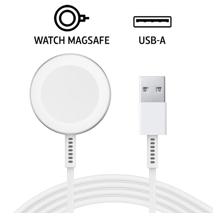 Magnetický nabíjací kábel pre Apple Watch, USB-A, 1 m, plast, bulk