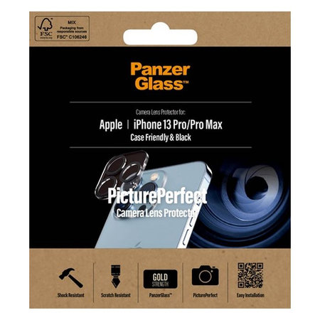PanzerGlass - Ochranný Kryt Objektívu Fotoaparátu PicturePerfect pre iPhone 13 Pro a 13 Pro Max, transparentná